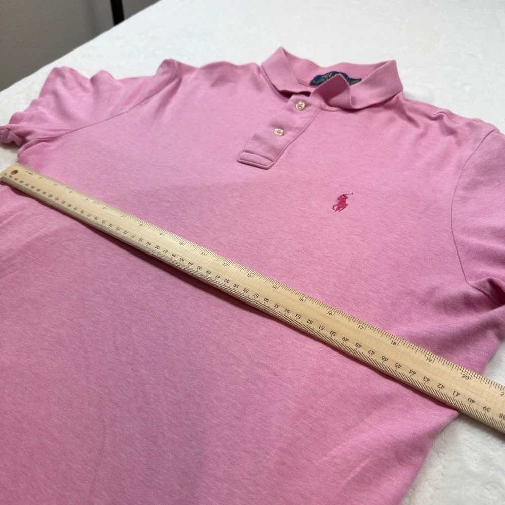 Polo Ralph Lauren Polo Shirt Mens Large Pink Good Heathered Short Sleeve‎ Logo